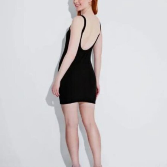 Wild Fable Black Scoop Back Ribbed Mini Bodycon Size Medium - Picture 3 of 10